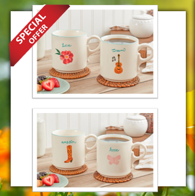 DOLLY 20oz SET OF 2 STONEWARE MUGS