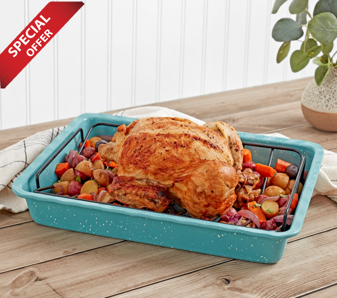 DOLLY 13" X 9" ROASTER WITH V-RACK