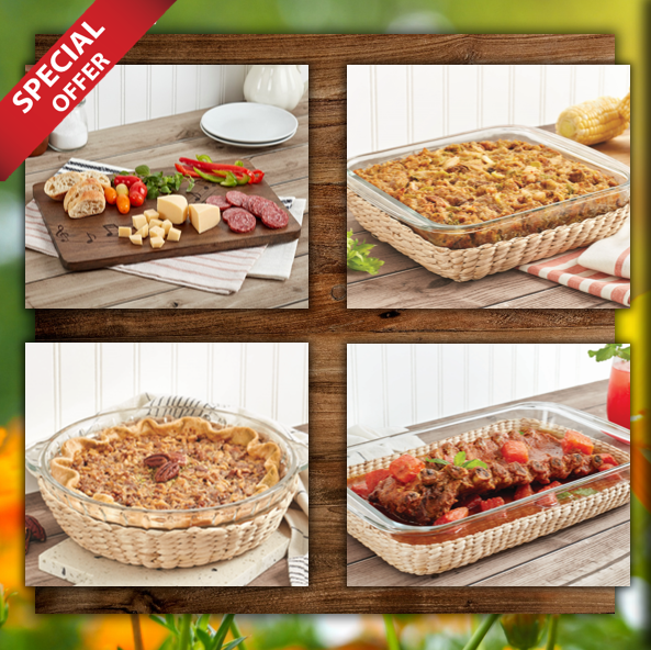 DOLLY MUSIC WICKER PREP & SERVE SET
