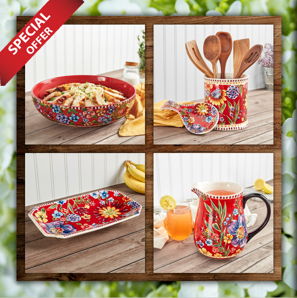 DOLLY ASTORIA RED SERVEWARE