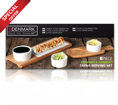 6PC. BAMBOO SERVING SET