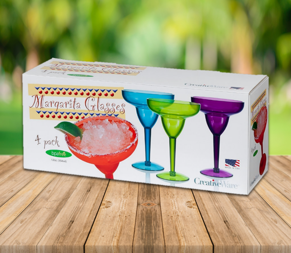 4 PC MARGARITA GLASSES