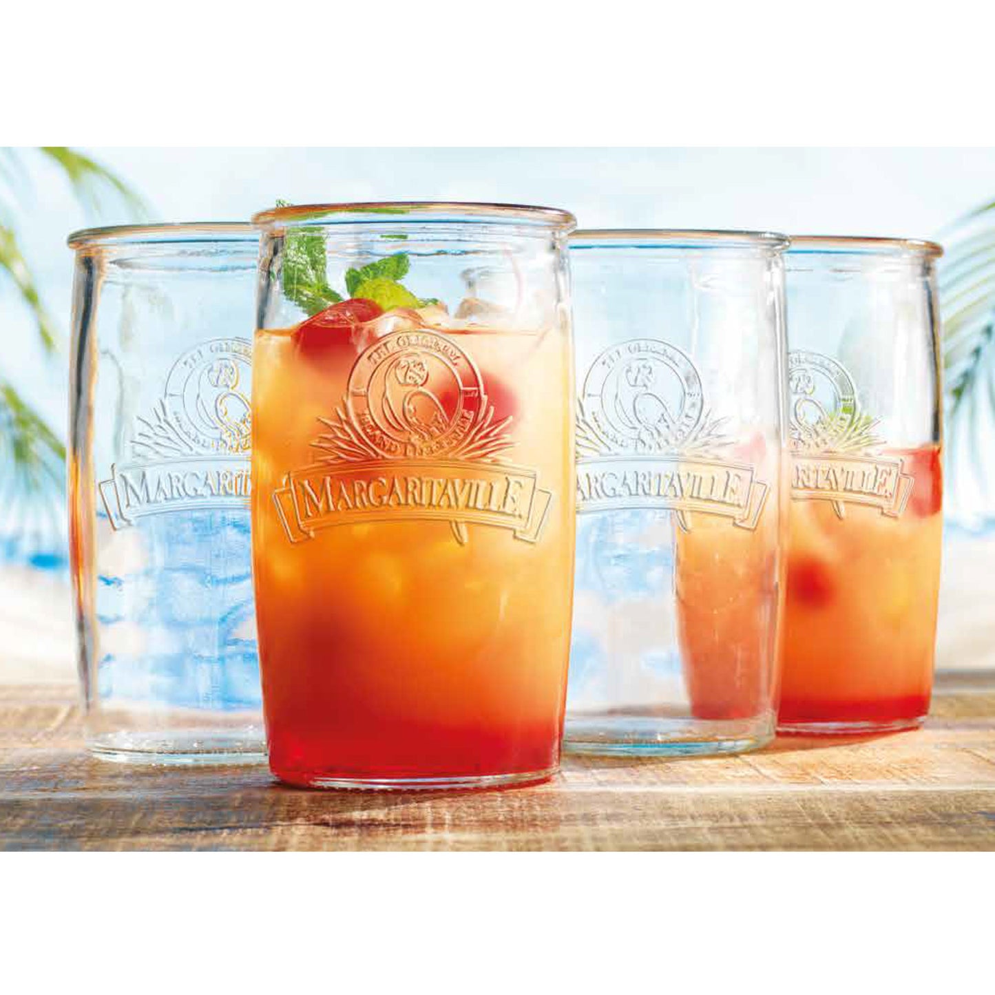 HIGH BALL EMBOSSED GLASSES-4PC SET