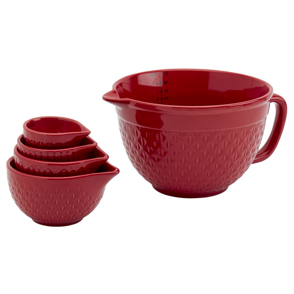 Dolly 5pc. Stoneware Batter Bowl & Measuring Cup Set