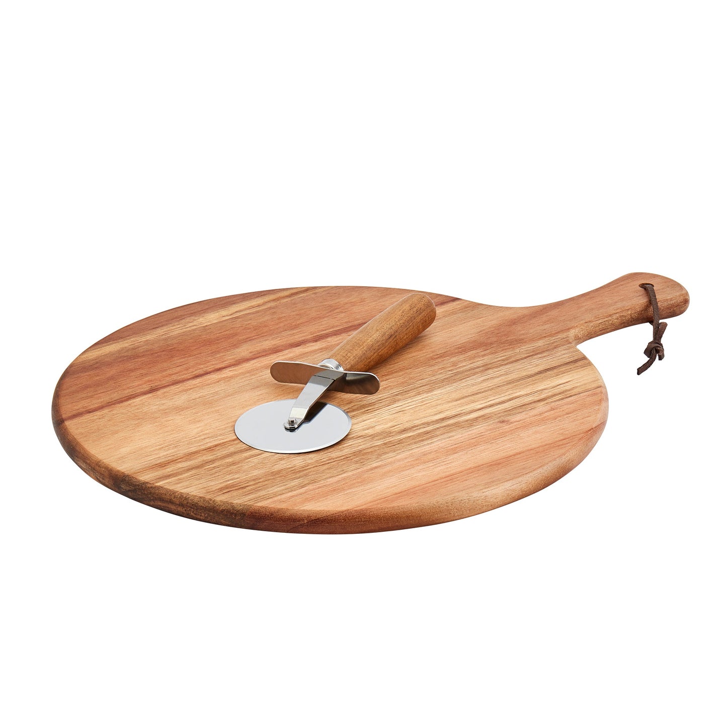ACACIA PIZZA BOARD WITH PIZZA CUTTER