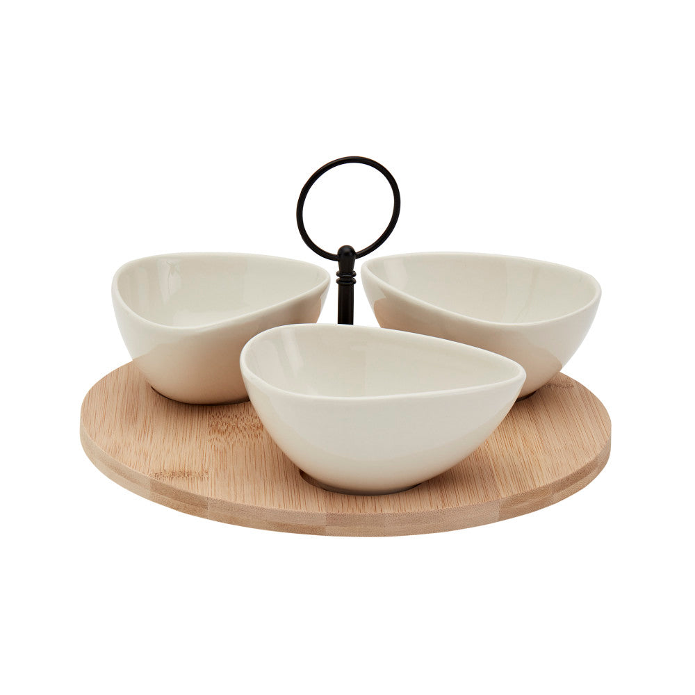 4PC ROUND SERVING CONDIMENT SET