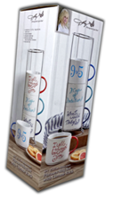 4PC DOLLY INSPIRATIONAL STACKABLE MUGS