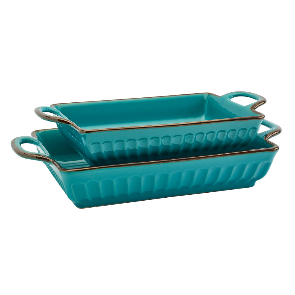 2PC. SAFFORD RECTANGULAR BAKERS SET - BLUE