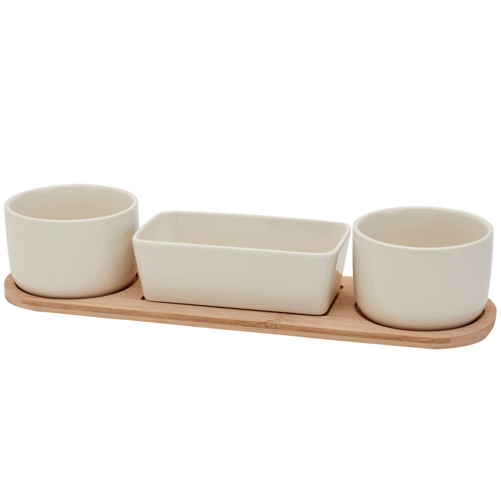 4PC RECTAGULAR SERVING CONDIMENT SET