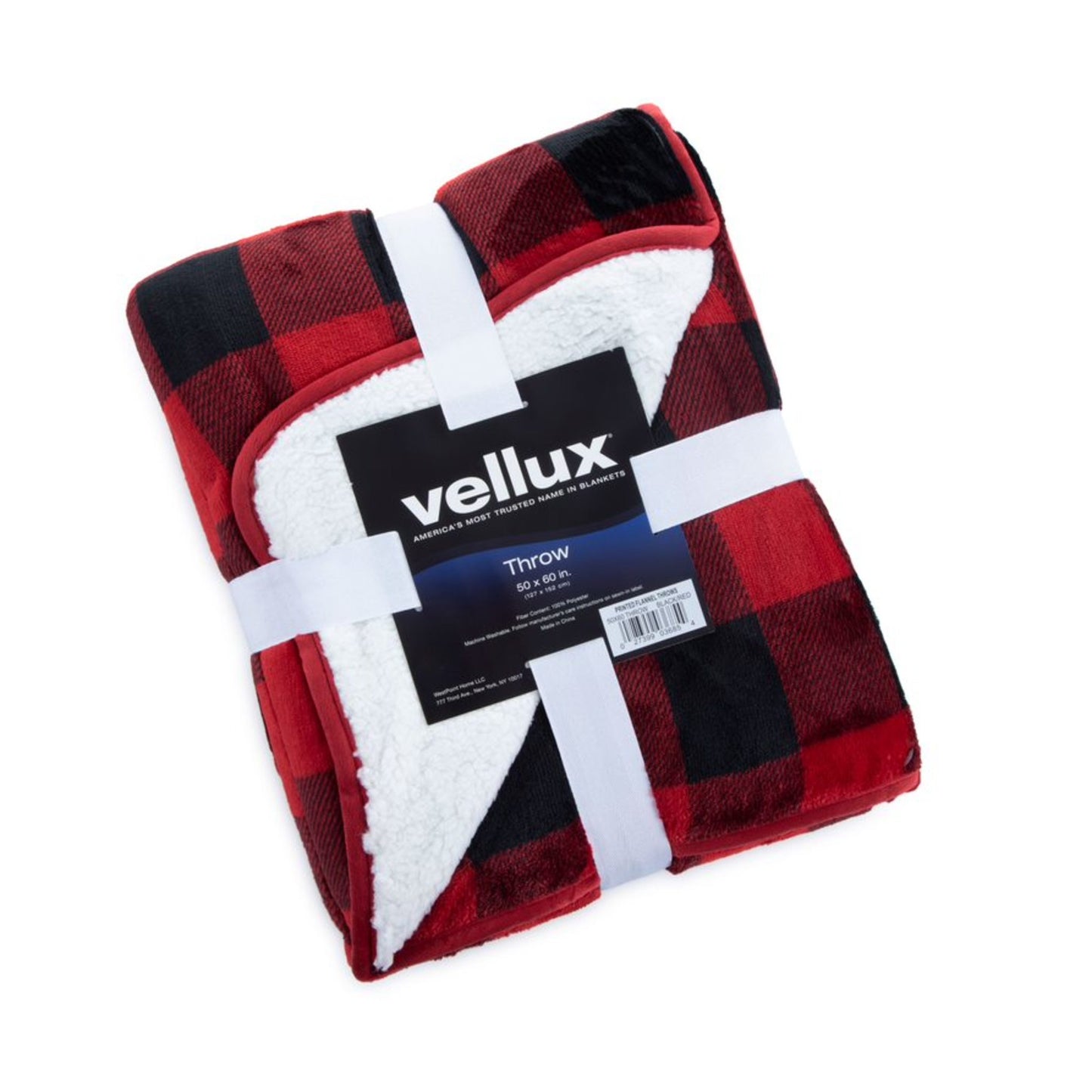 PLAID FLANNEL SHERPA THROW