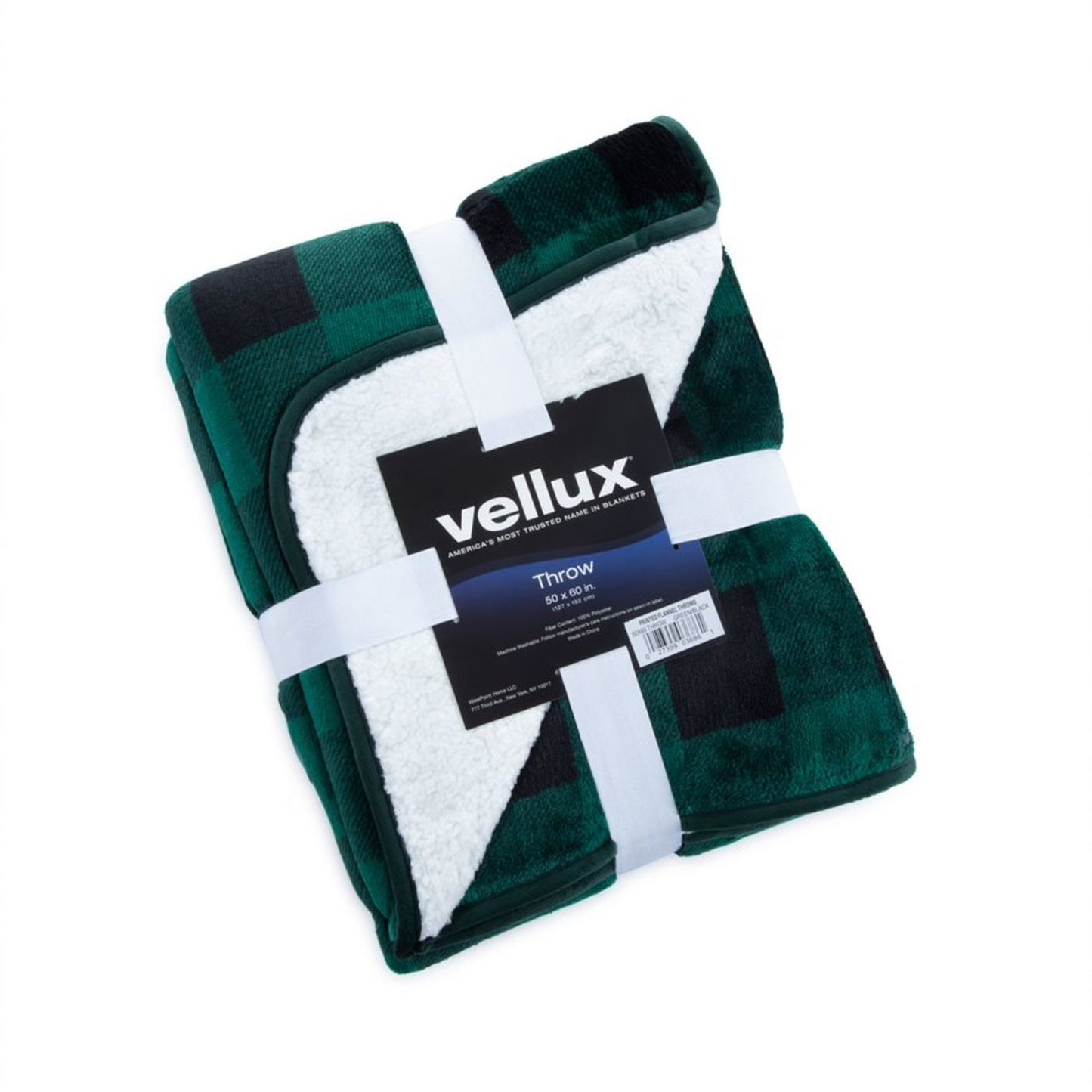 PLAID FLANNEL SHERPA THROW
