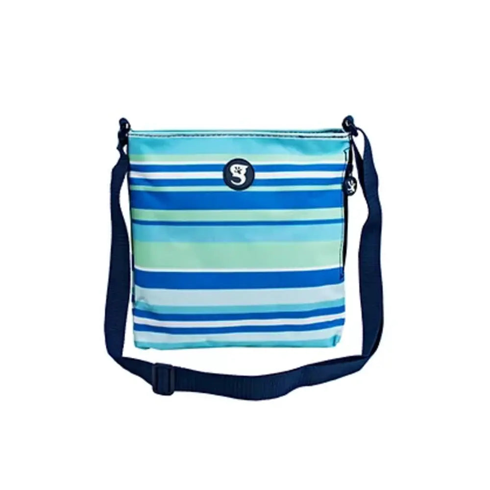 Crossbody Bag - Green/Blue Stripe