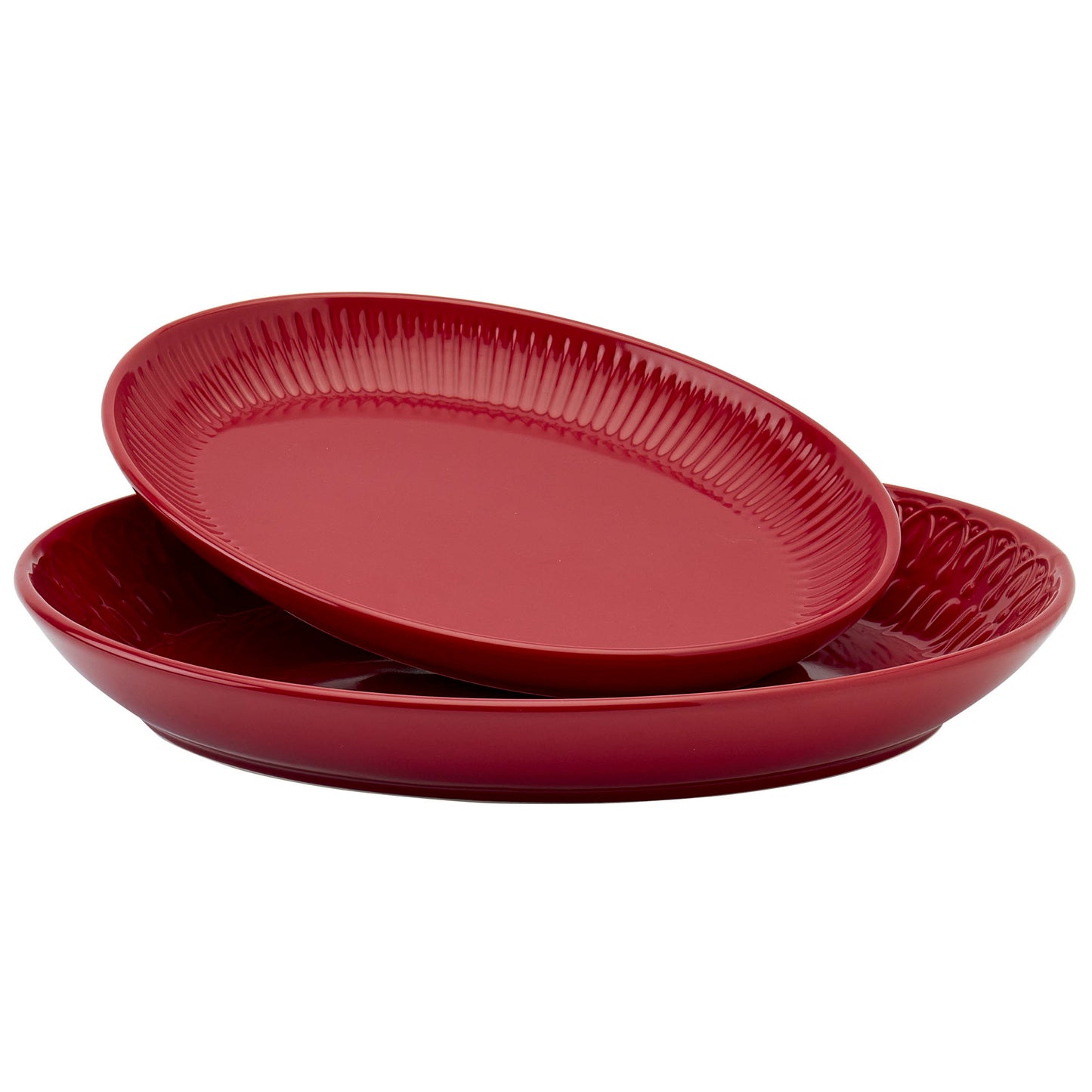 Dolly Set of 2 Oval Platters - Red