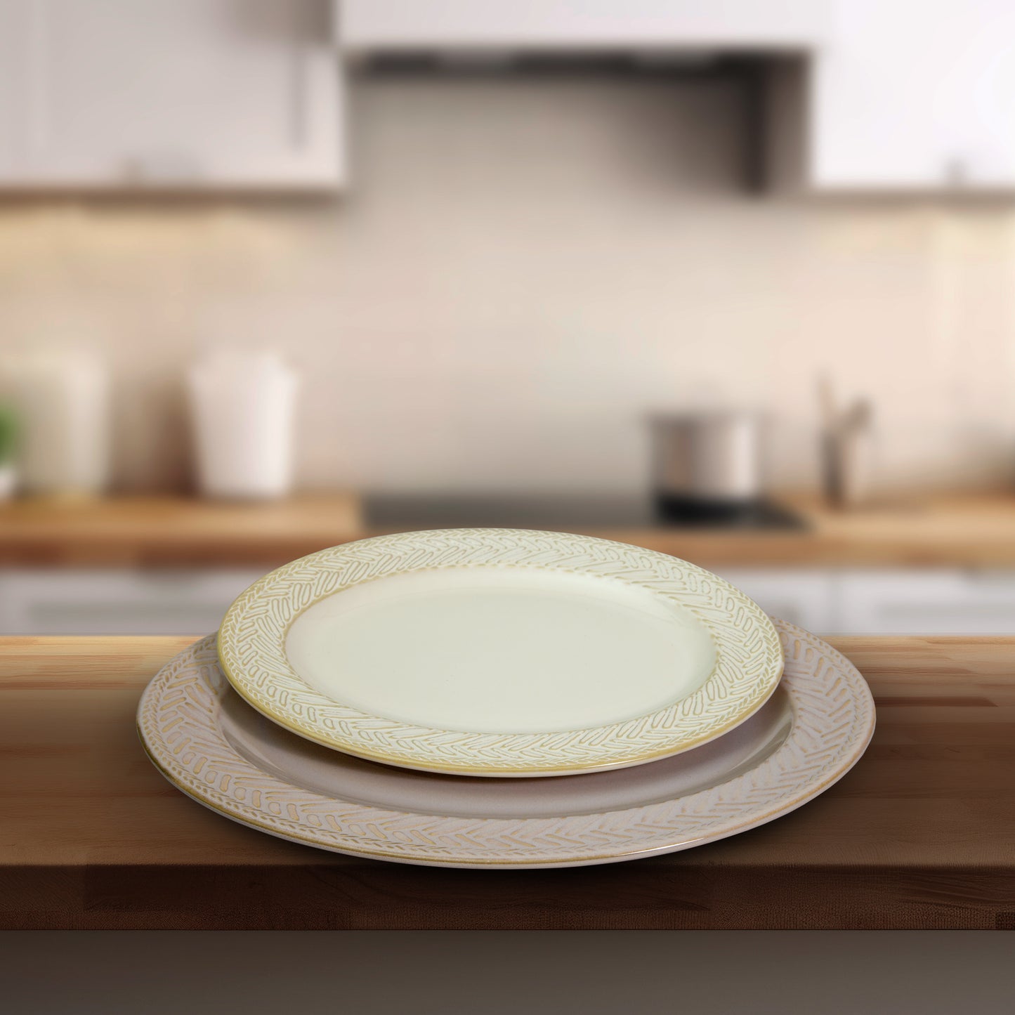 SET OF 2 LARGE STONEWARE OVAL PLATTERS