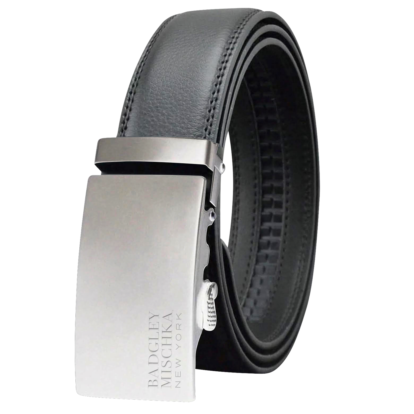 RATCHET BELT BLACK W/ SILVER BUCKLE