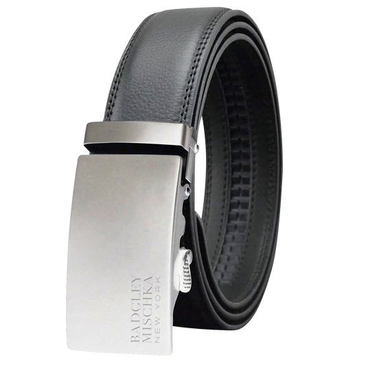 RATCHET BELT BLACK W/ SILVER BUCKLE