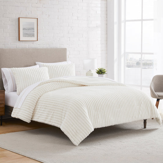 3 PIECE RABBIT FAUX FUR QUEEN COMFORTER