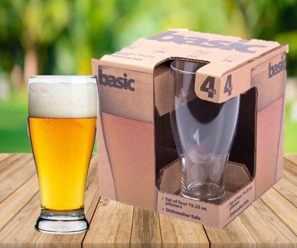 4 PC BEER GLASS SET