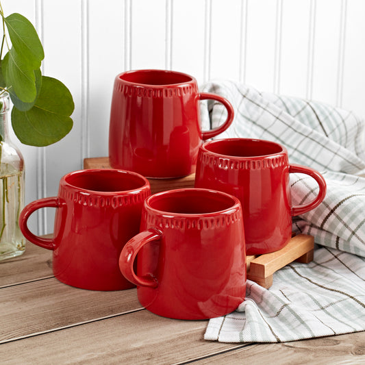 Dolly 4pc Mugs - Red