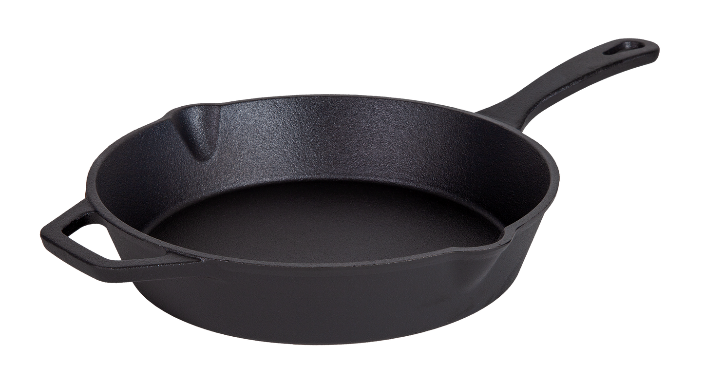 10" CAST IRON FRY PAN WITH HANDLE