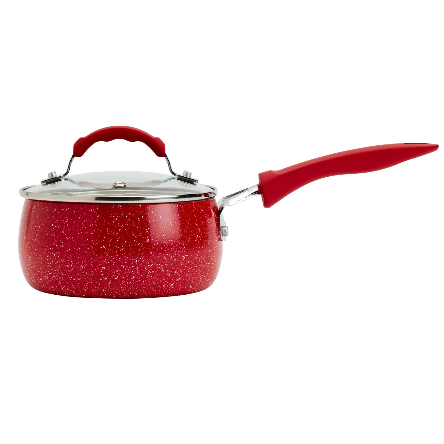 Dolly 1.5Qt Covered Sauce Pan - Speckled Red