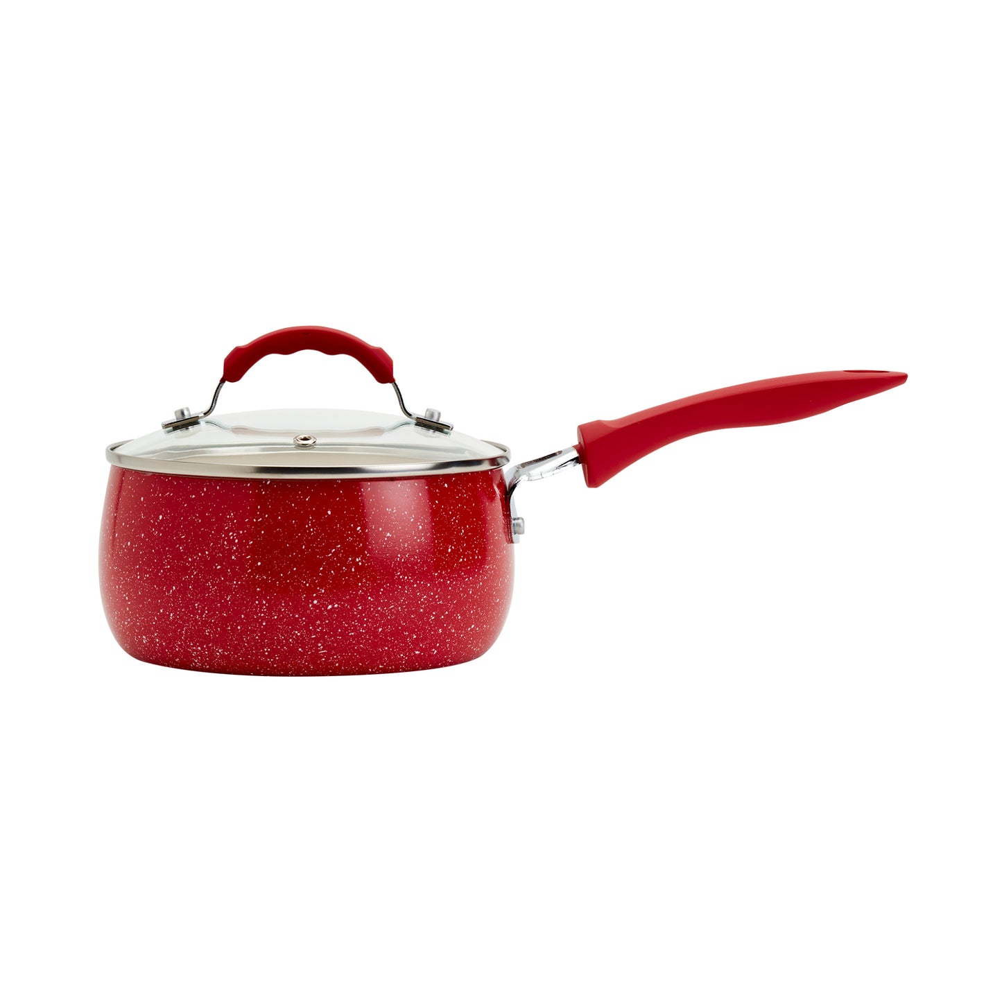 Dolly 2.5Qt Covered Sauce Pan - Speckled Red