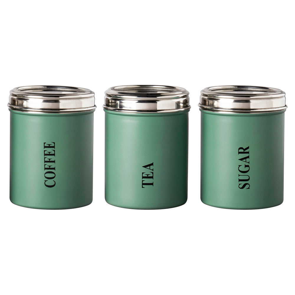 3PC. STAINLESS STEEL CANISTER SET